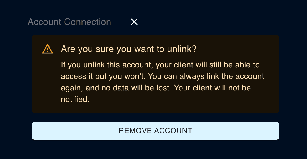 remove account connection